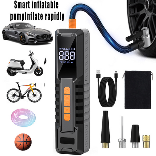 Portable Air Compressor Tire Inflator for Bike, 150 PSI Cordless with 6000mAh Power Bank Charger, Accurate Pressure LCD Display, Air Pump for Bicycle/Motorcycle/Car/Balls